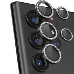 گلس دوربین مناسب سامسونگ S23 ultra رینگی نگین دار - تصویر 2