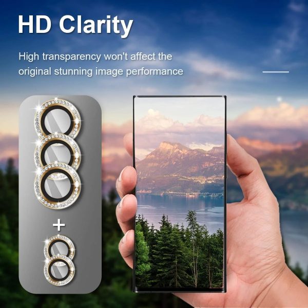 گلس دوربین مناسب سامسونگ S25 ultra رینگی نگین دار - تصویر 12