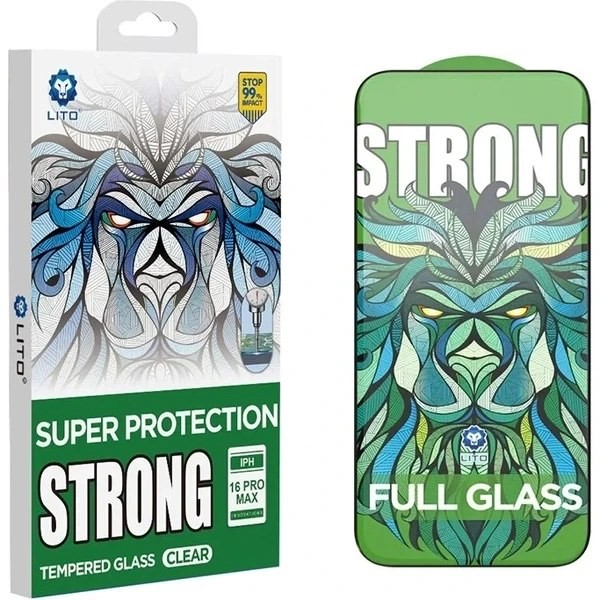 1785076421_4007137359 گلس شیشهای تمام صفحه iPhone 14 Pro Max مدل Strong برند LITO - تصویر 1